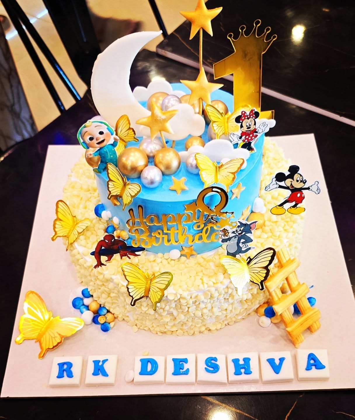 Colourful sprinkle kids cake